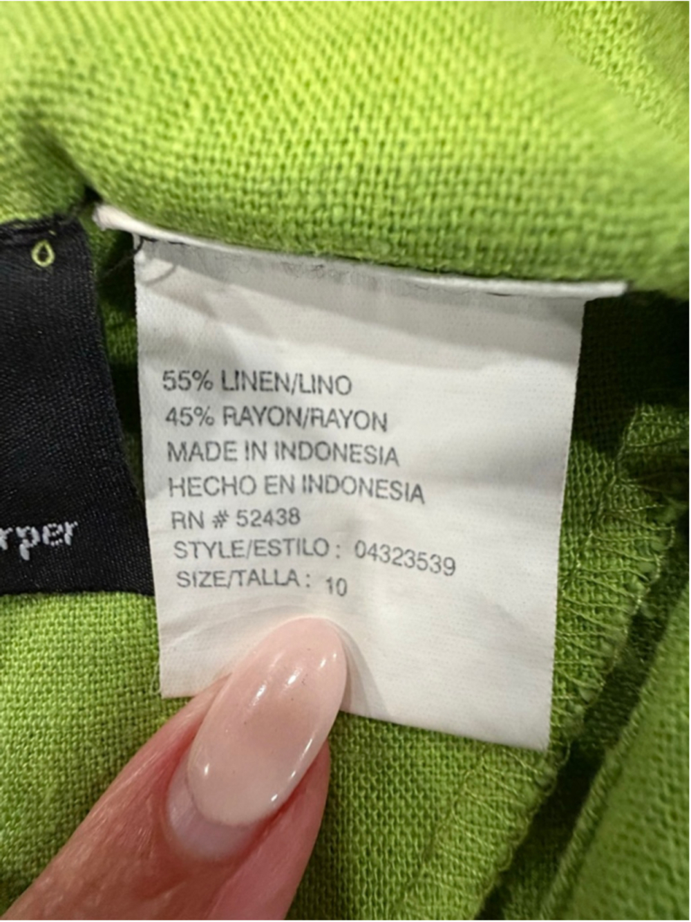 VTG MHM Melissa Harper Linen Blend Maxi Dress Green Pleated Empire Waist Sz 10 - Picture 7 of 11